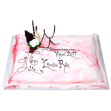 Skírnarterta með sykurmassa, skrauti & texta